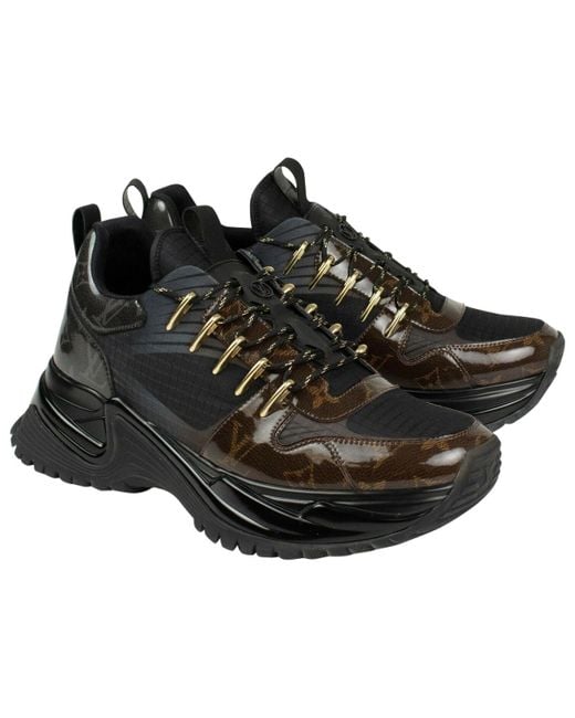 Louis Vuitton Leather Trainers in Black for Men - Lyst