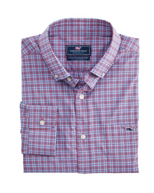 Vineyard Vines Synthetic Classic Fit Plaid On-the-go Performance Tucker ...