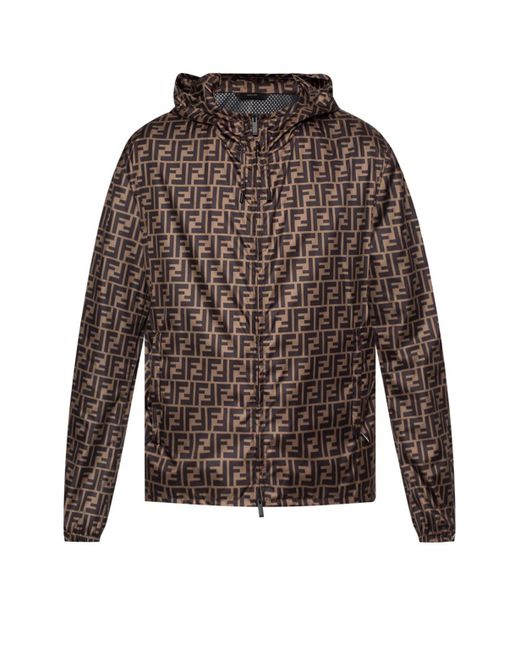 Fendi Synthetic Hooded Rainjacket in Brown for Men - Save 27% - Lyst