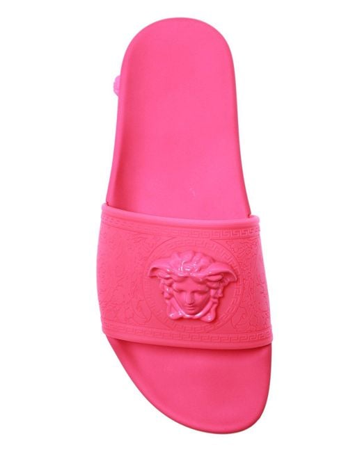 Versace Rubber Medusa Head Slides in Pink - Lyst