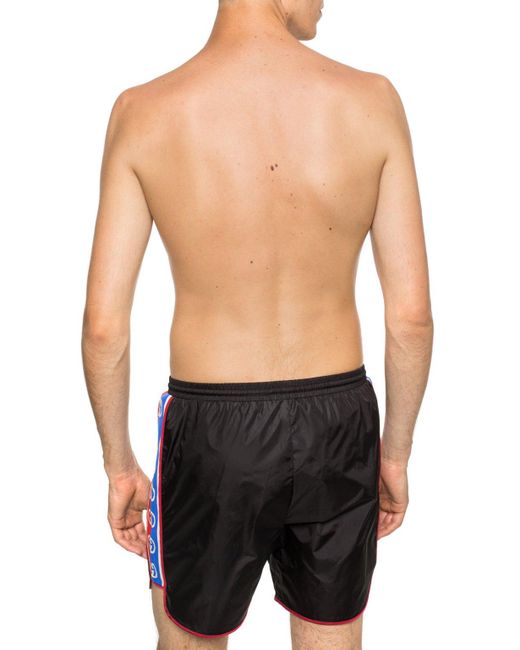 Gucci Striped Swim Shorts in Black for Men - Lyst