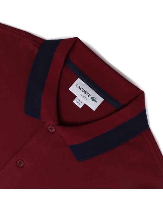 lacoste burgundy polo shirt