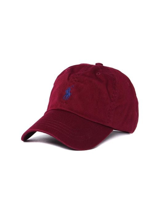 Lyst - Polo Ralph Lauren Burgundy Classic Sport Cap in Red for Men