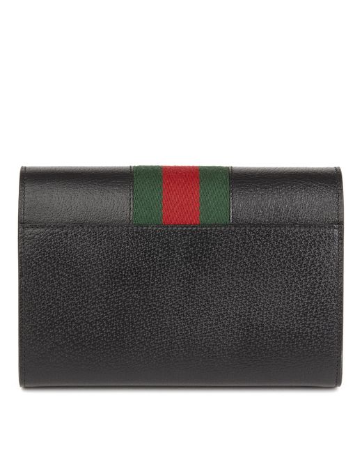 Gucci Black Calfskin Leather Web Mini Dionysus Wallet On Chain in Black - Lyst