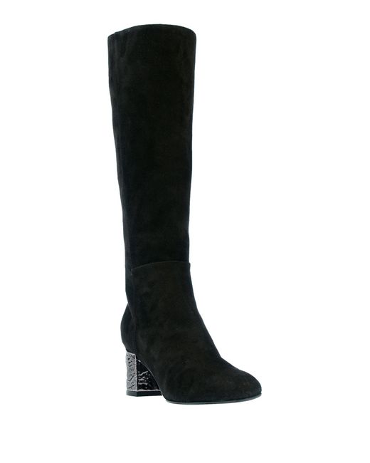 Pollini Suede Boots in Black - Lyst