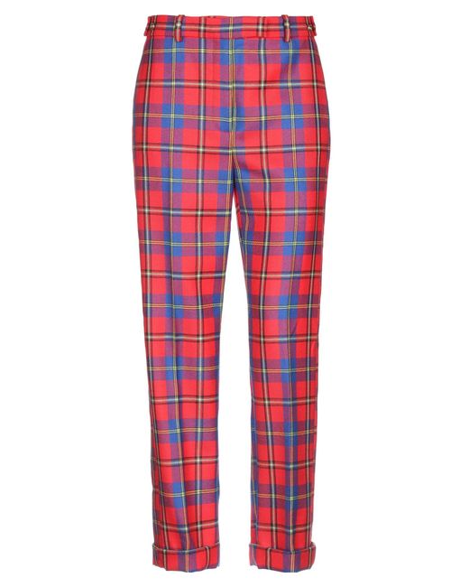 red casual pants