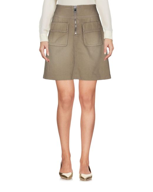 Dondup Knee Length Skirt in Khaki (Natural) - Lyst