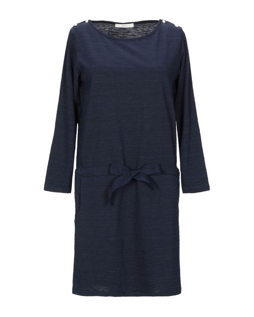 Sessun Cotton Short Dress in Dark Blue (Blue) - Lyst