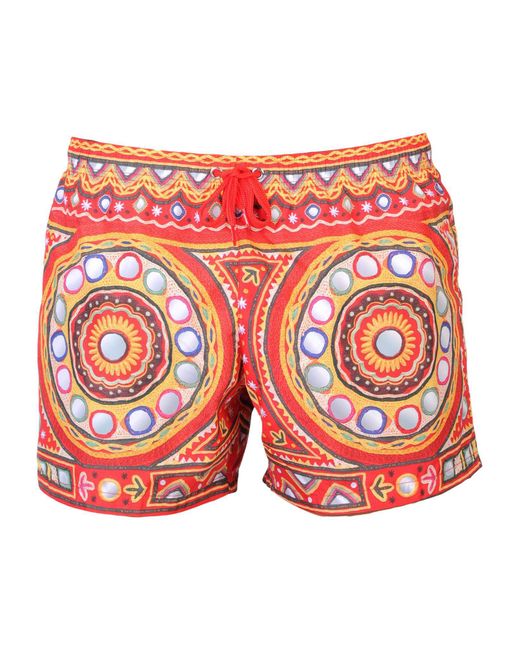 Lyst - Moschino Swim Trunks in Red for Men