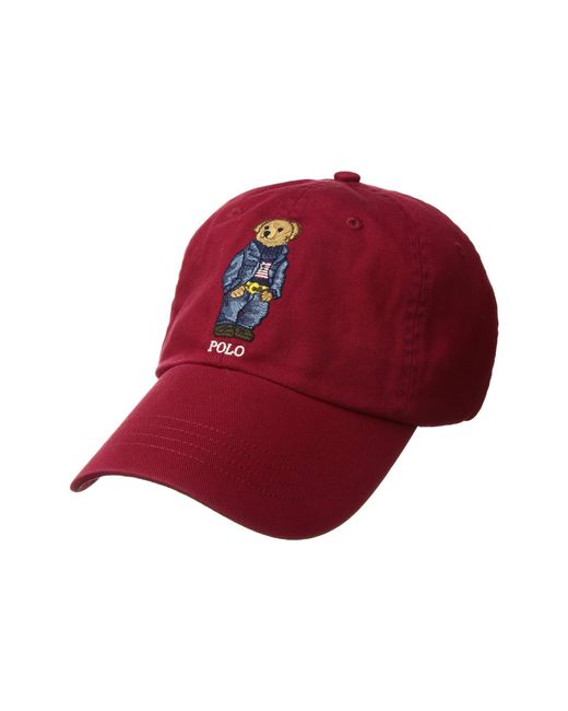 Lyst - Polo Ralph Lauren Cotton Chino Hat (aviator Navy W/ Bear) Caps ...