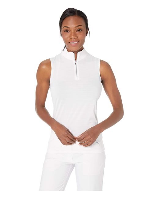 Download PUMA Sleeveless Mock Polo in White - Save 29% - Lyst