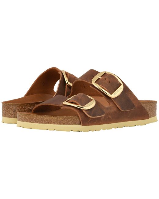 Lyst - Birkenstock Arizona Big Buckle (gator Anthracite Embossed Leather) Women's Shoes in Brown 