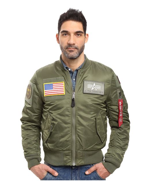 Alpha industries Ma-1 Flex Slim Flight Jacket in Brown for Men | Lyst