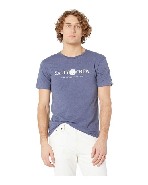 Download Lyst - Salty Crew Railed Heather Short Sleeve Tee (navy ...