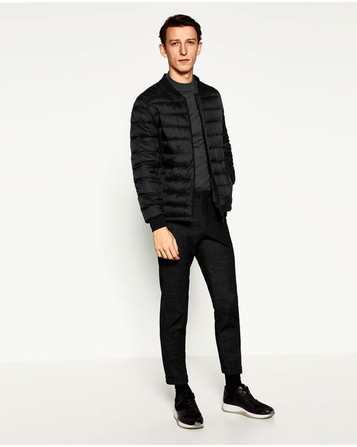 Zara Basic Puffer Jacket in Black for Men | Lyst