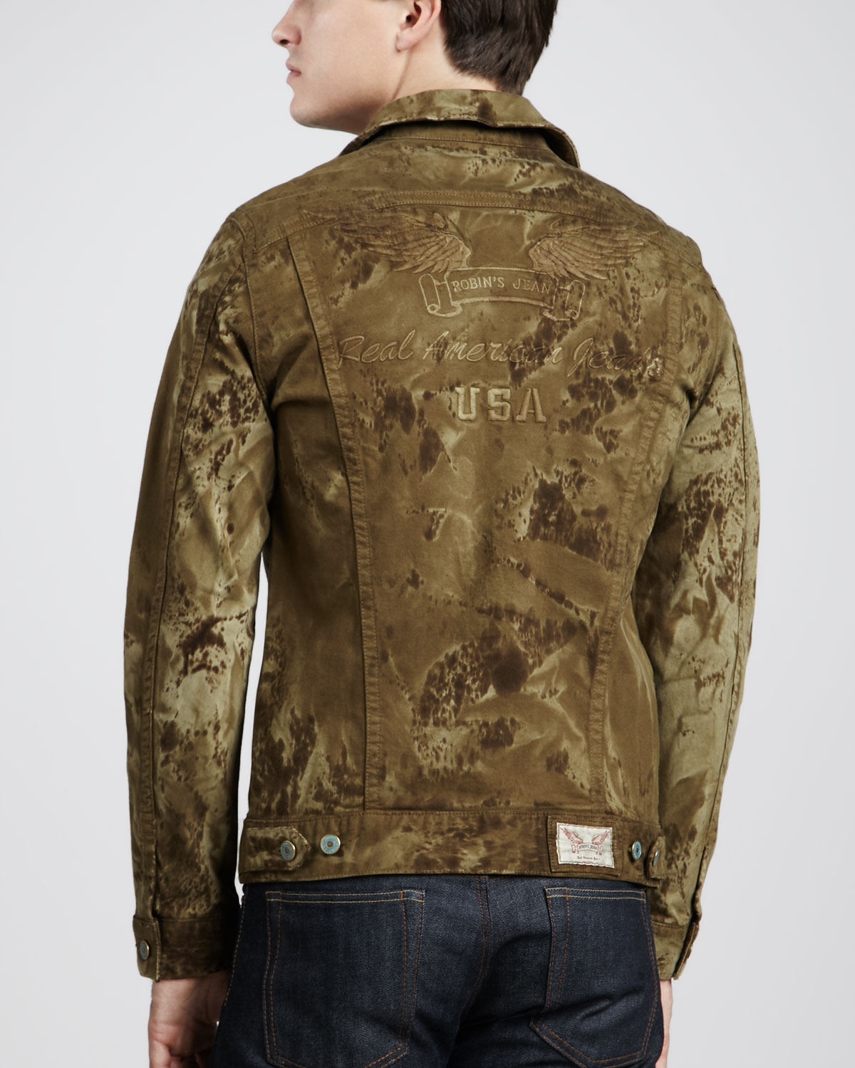 Lyst Robin'S Jean Marblewash Khaki Denim Jacket in Green for Men