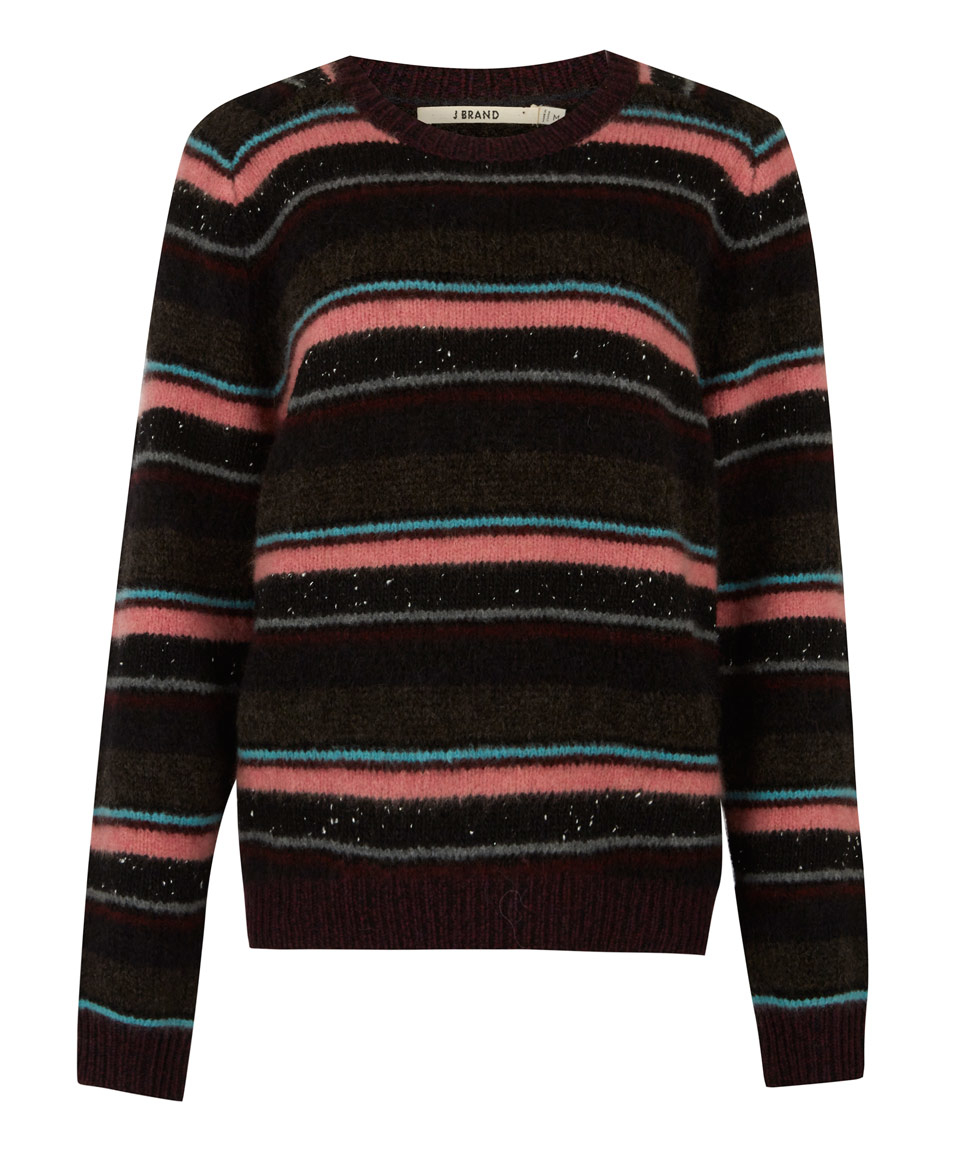 Lyst - J Brand Pink Ramona Contrast Stripe Wool-blend Jumper in Black