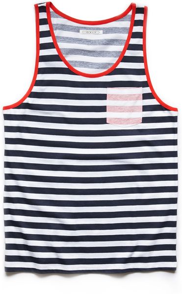 21men Striped Pocket Tank Top in Blue for Men (Blue/white) | Lyst