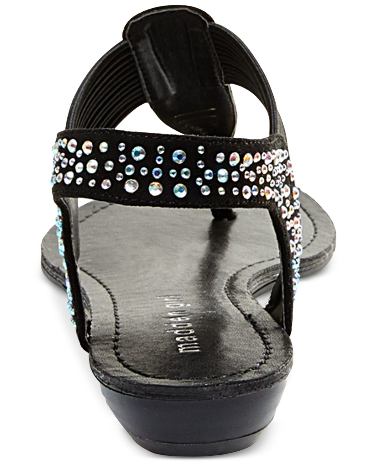 Madden girl Triixie Tstrap Flat Sandals in Black Lyst