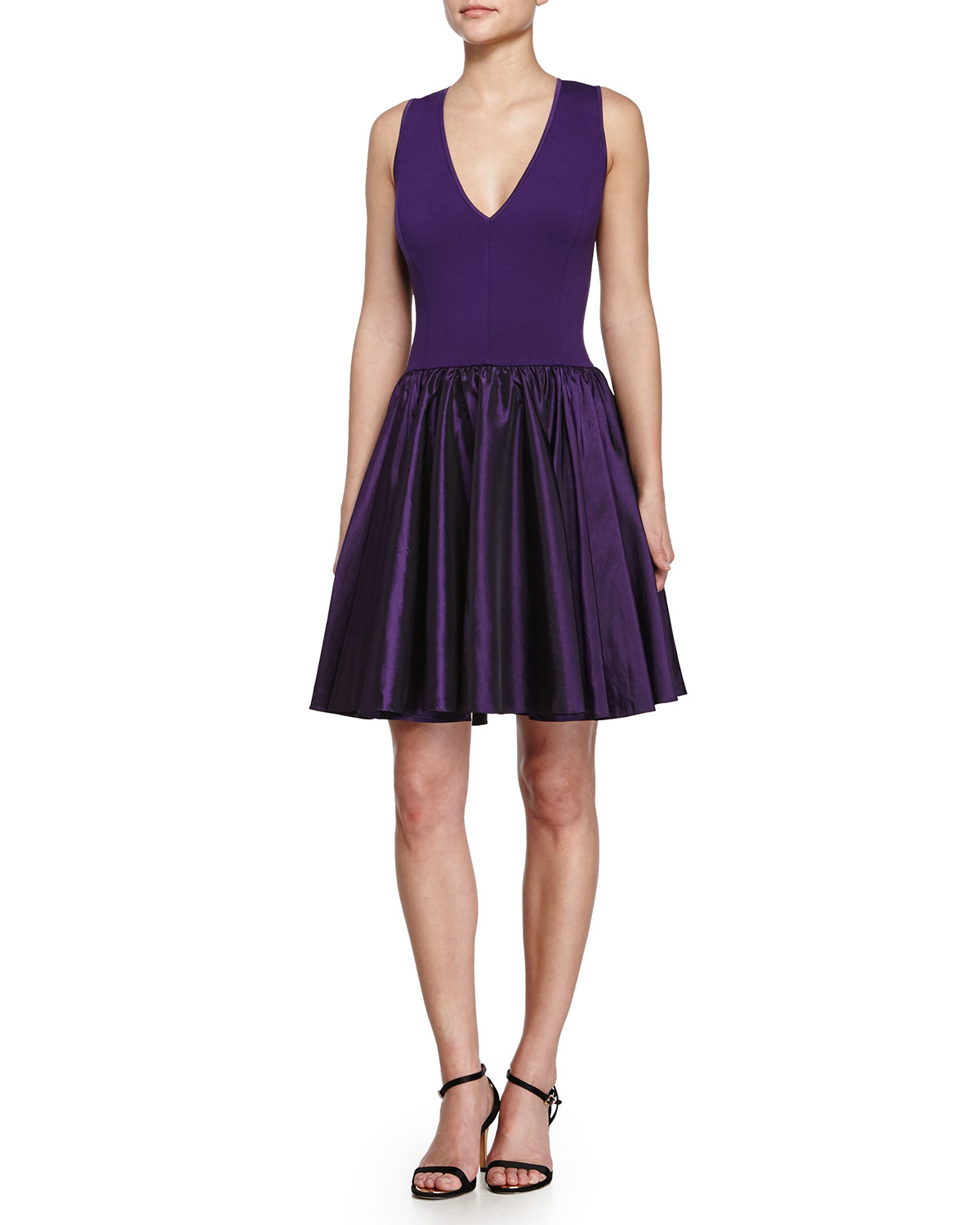 Halston Fit & Flare Cocktail Dress in Purple | Lyst