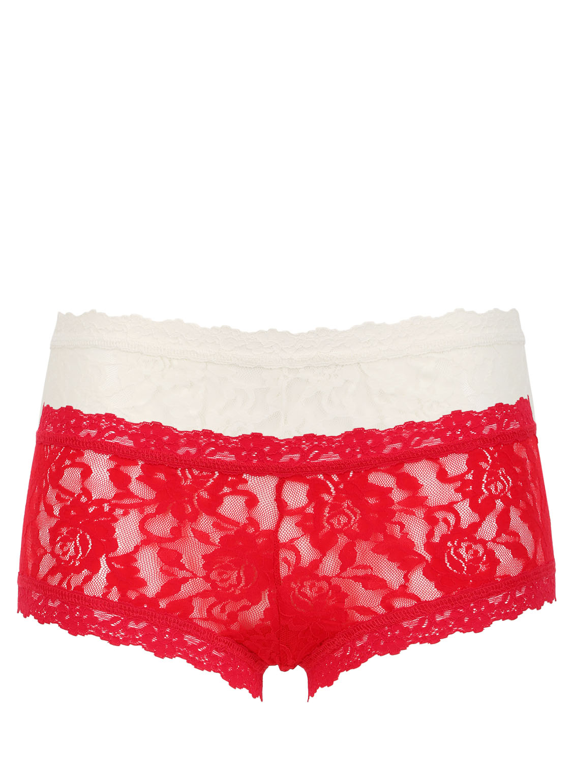 Lyst Hanky Panky Pack Of 2 Lace Boyshorts in Red