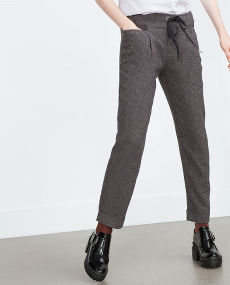 Zara Wide-leg Trousers Wide-leg Trousers in Gray (813) | Lyst