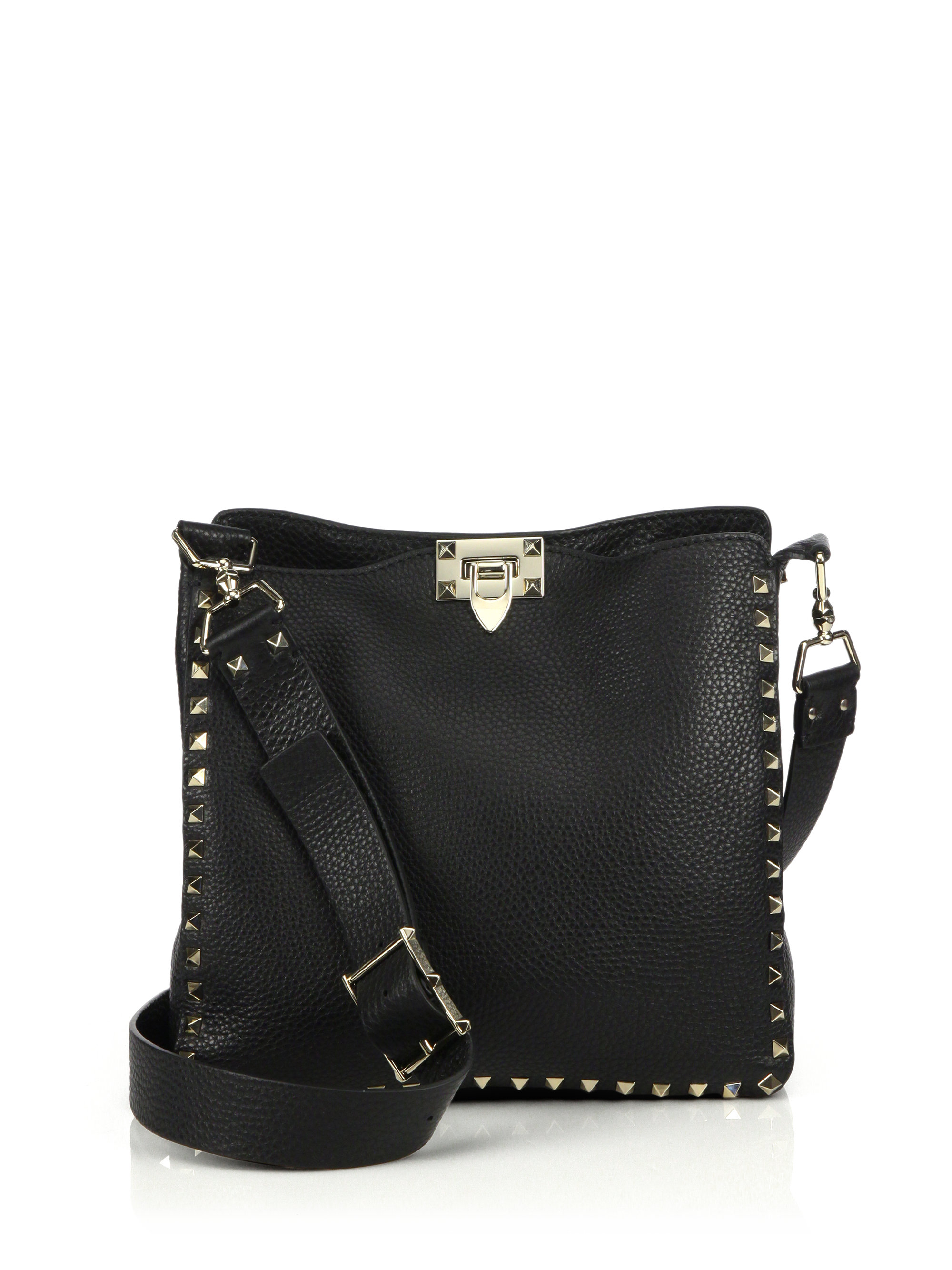 Valentino Rockstud Utilitarian Small Crossbody Bag in Black | Lyst