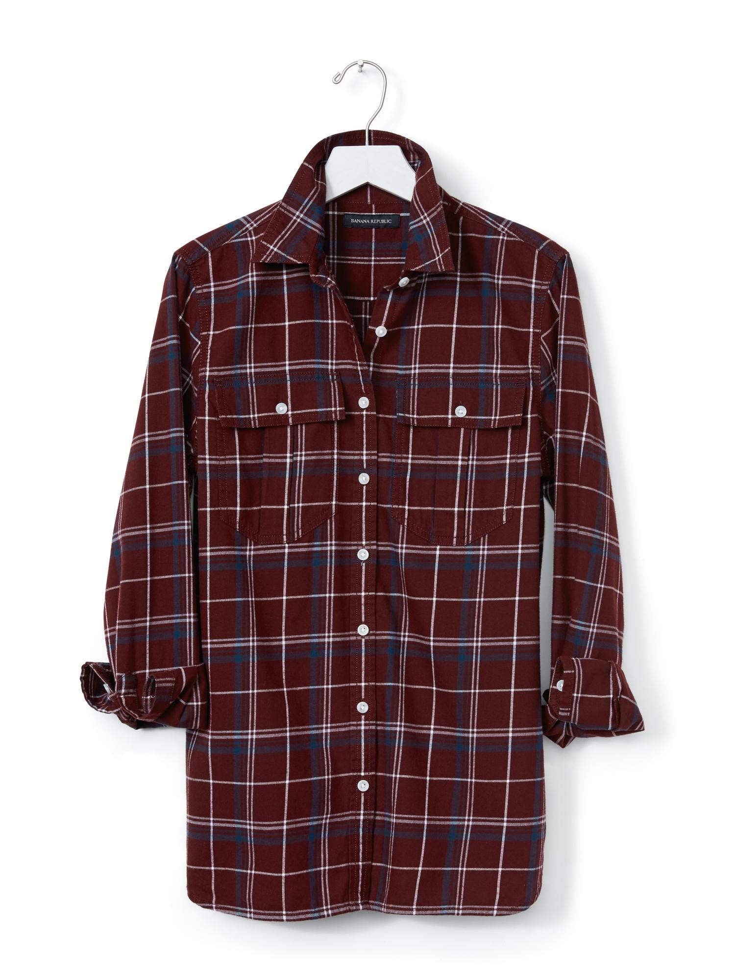 boys burgundy plaid shirt