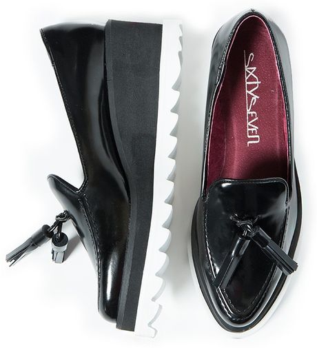 Pixie Market Sixty Seven Drude Tassel Platform Shoes in Black | Lyst