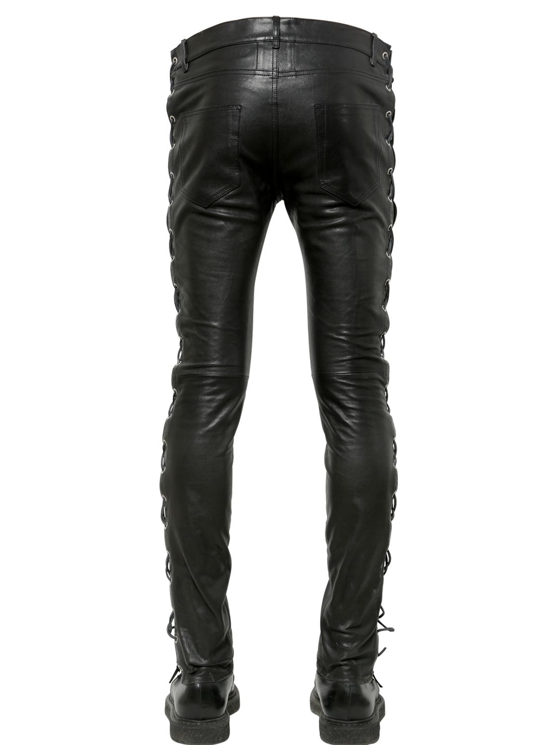 skinny black leather jeans