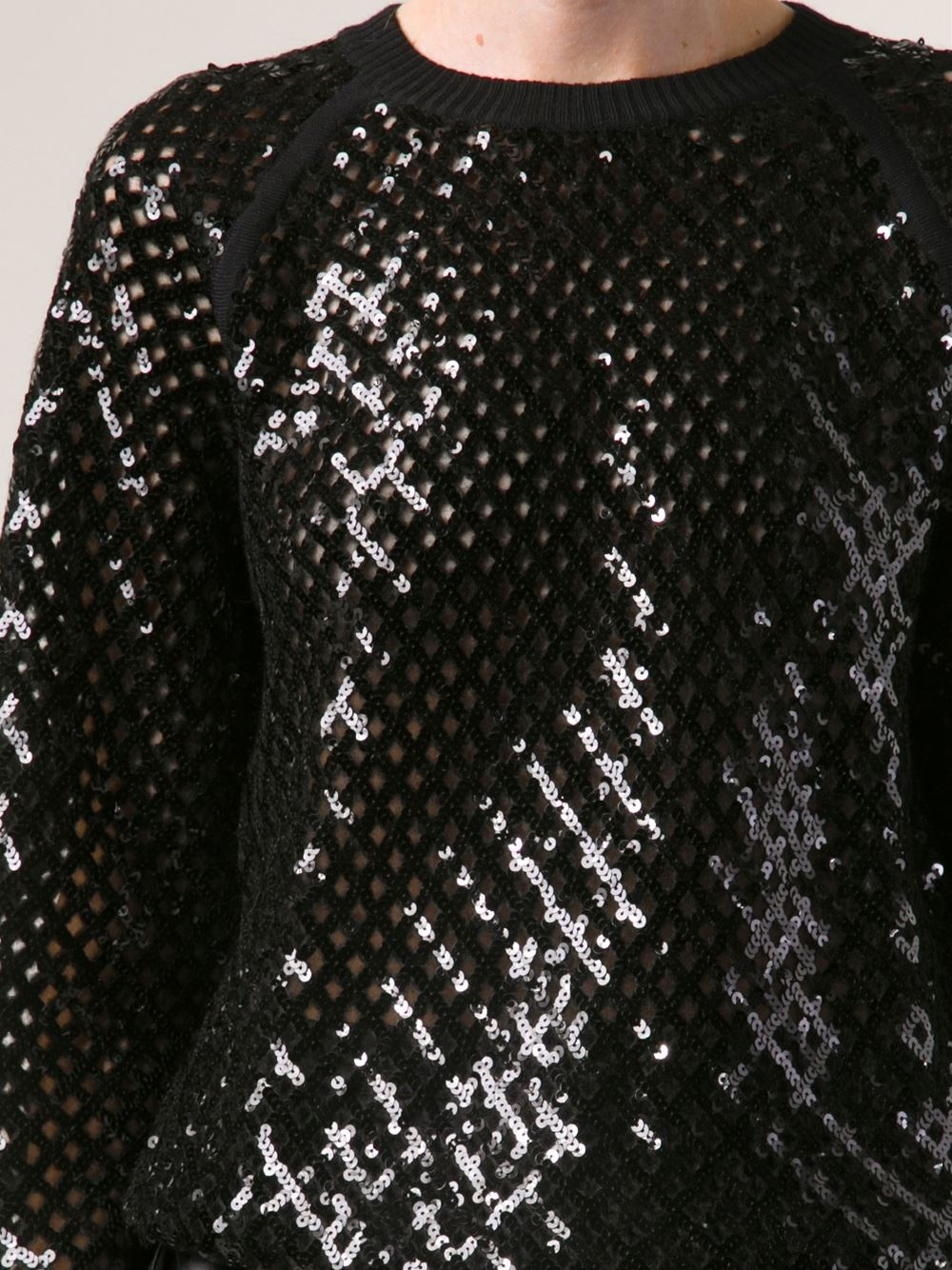Lyst - Moschino Sequined Sweater in Black