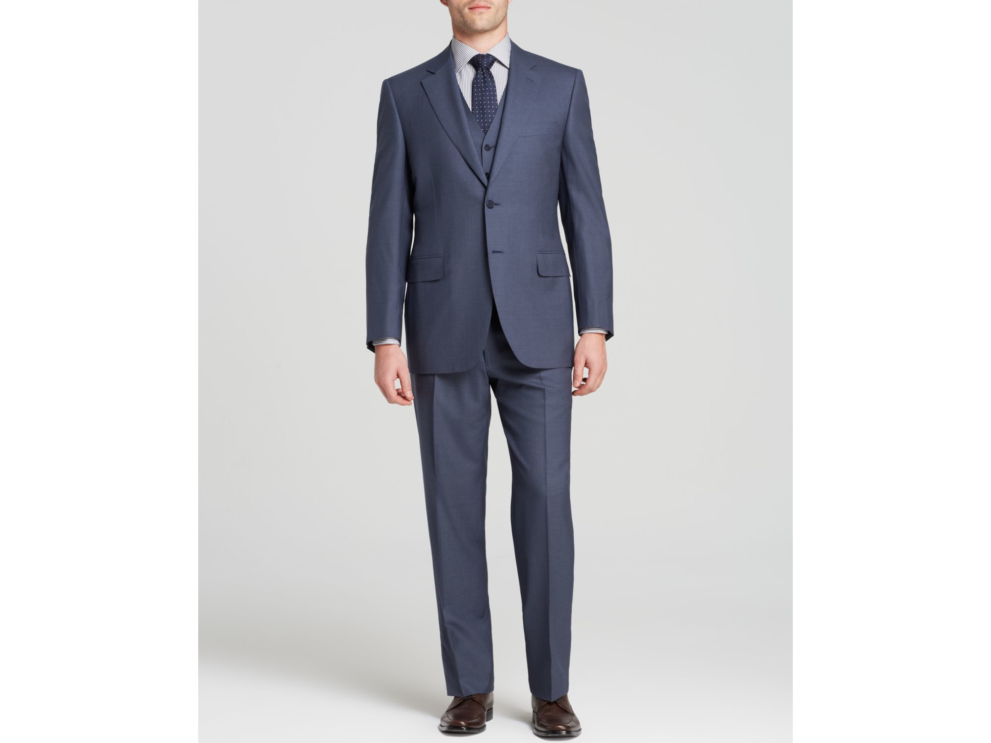 Canali Solid Super 120s Three-piece Suit - Classic Fit