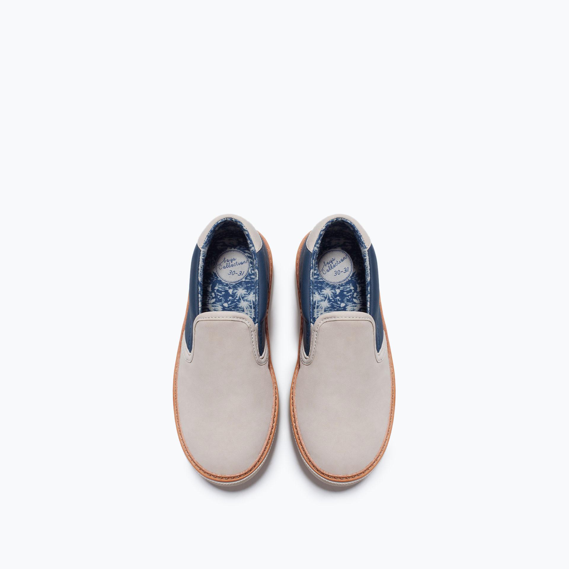 Zara Combined Slip On Sneakers In Brown For Lyst zara combined slip on sneakers in brown for lyst