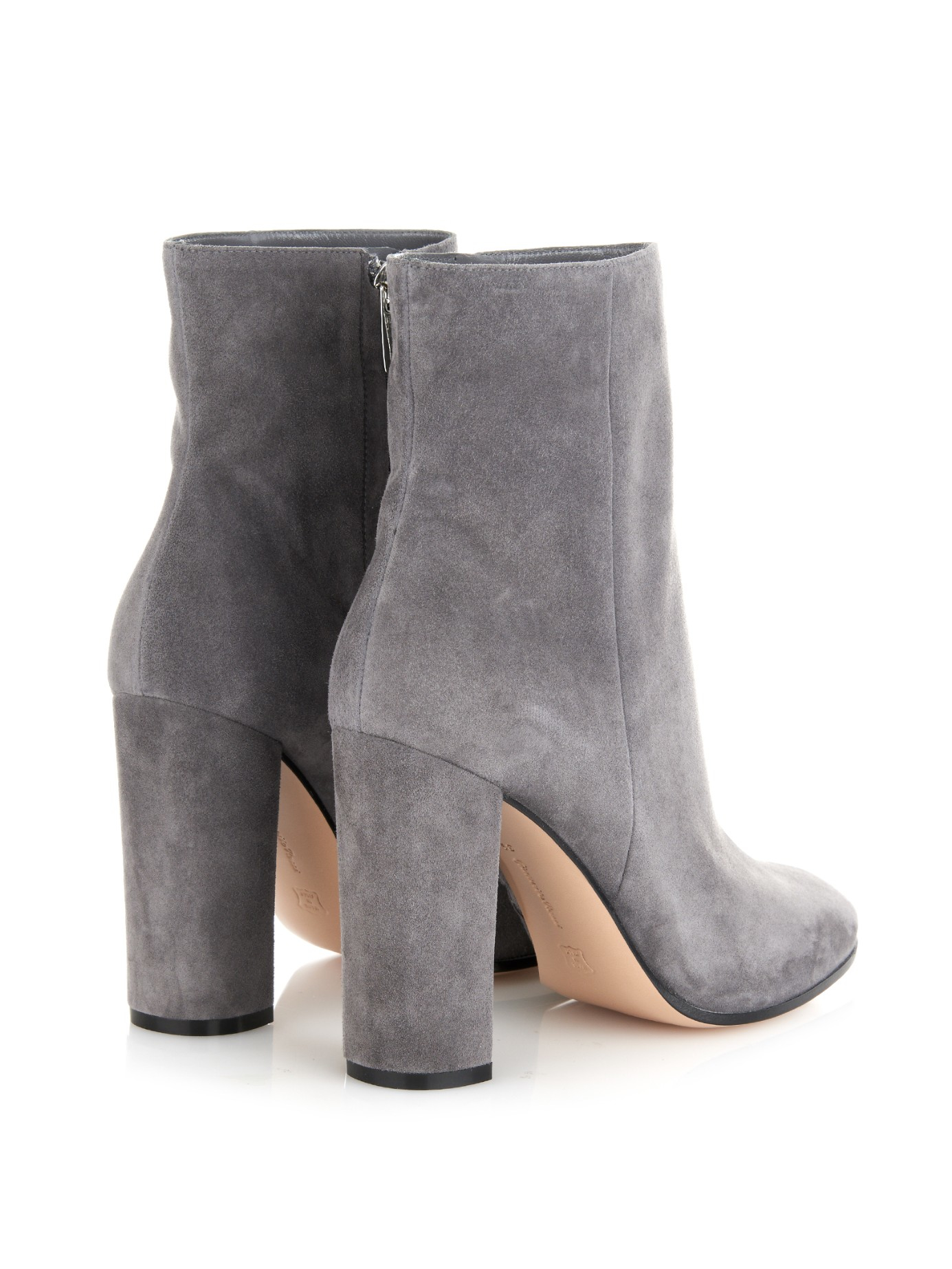 Gianvito rossi Rolling Suede Ankle Boots in Gray | Lyst