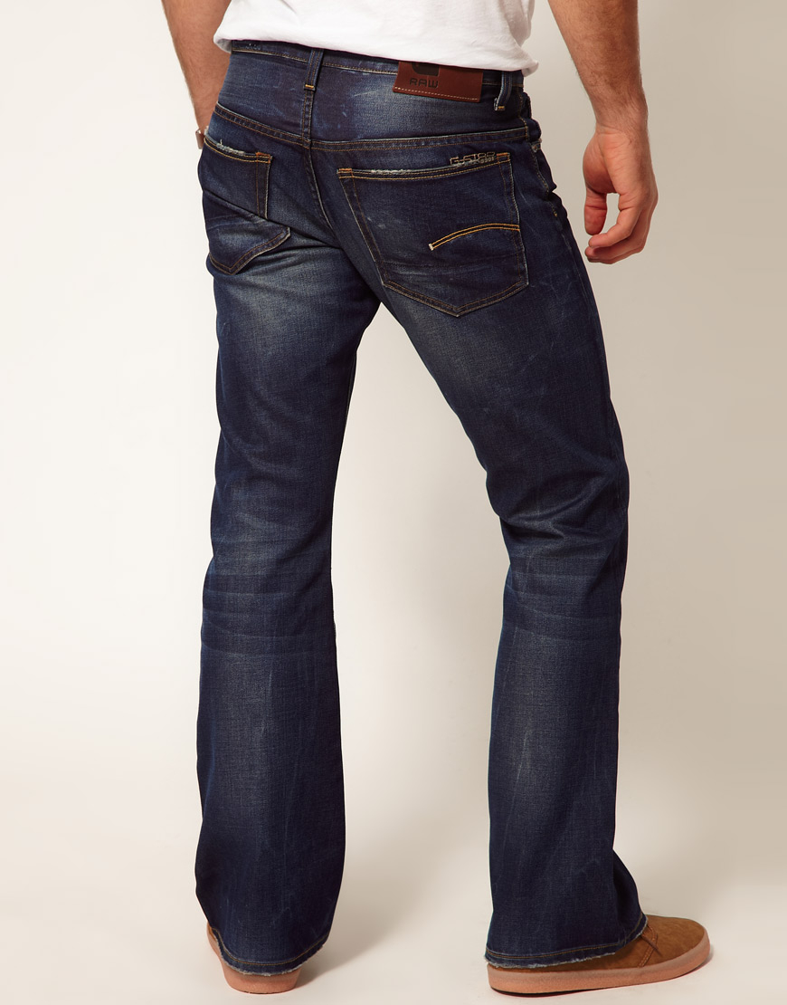 dark blue bootcut jeans