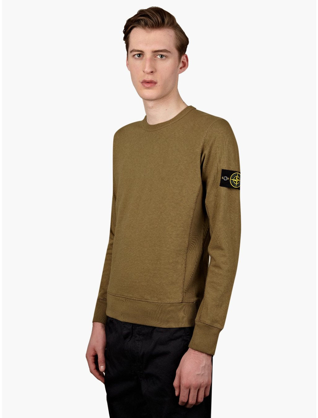 stone island olive sweatshirt