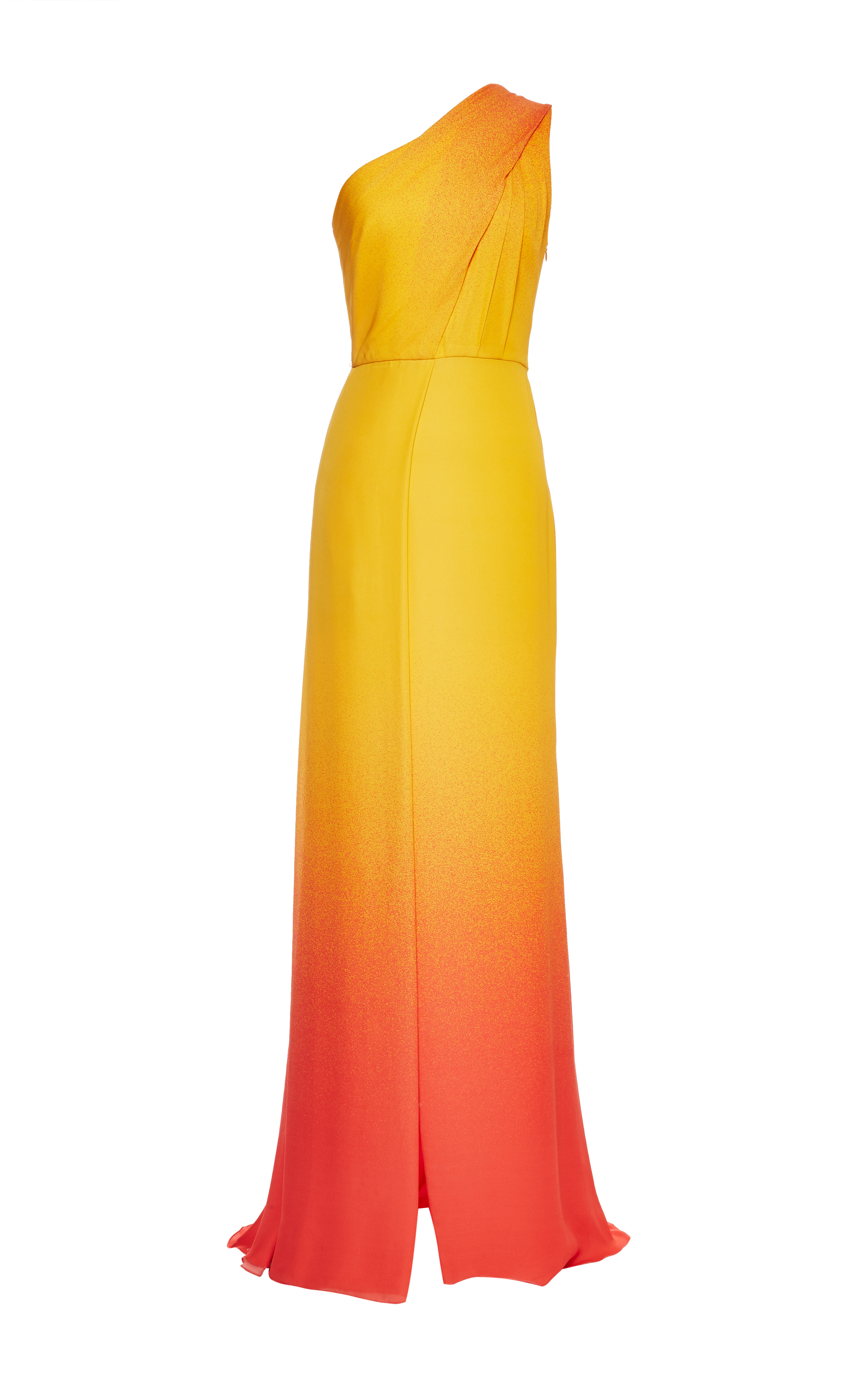 Lyst Elie Saab Orange Degrade Double Silk Georgette Dress In Gallery