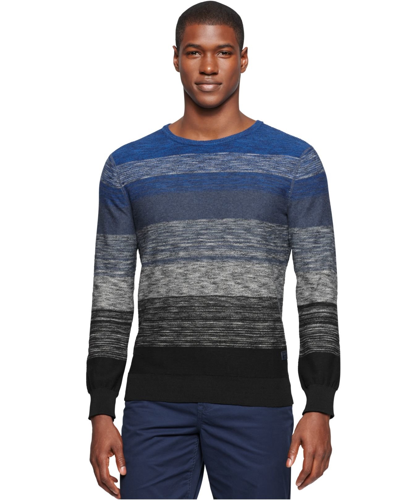 Calvin klein jeans Ombre Colorblock Stripe Sweater in Gray for Men | Lyst