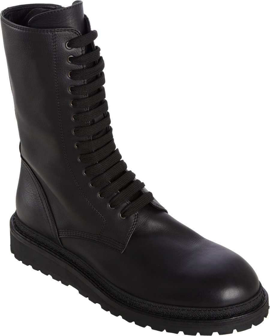 Lyst - Ann Demeulemeester Side Zip Roundtoe Laceup Boots in Black for Men