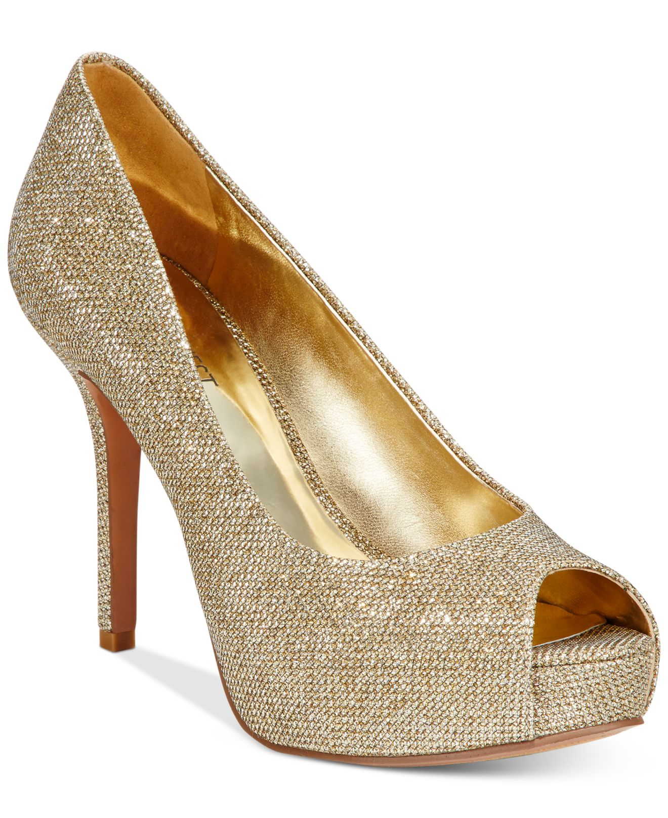 Lyst Nine West Qtpie Peep Toe Pumps In Metallic 0157