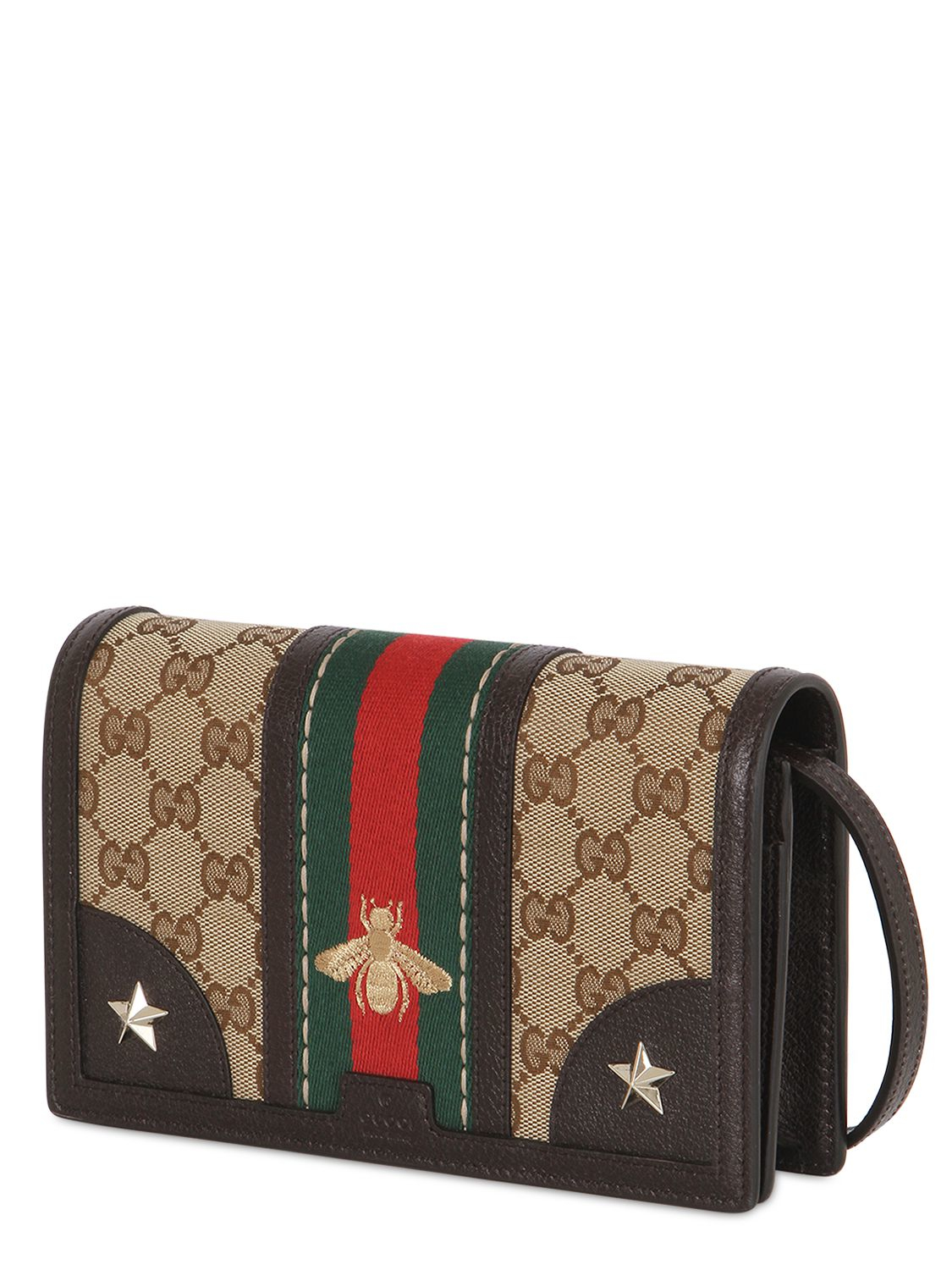 Lyst - Gucci GG Supreme Bee-Embroidered Canvas Bag in Brown