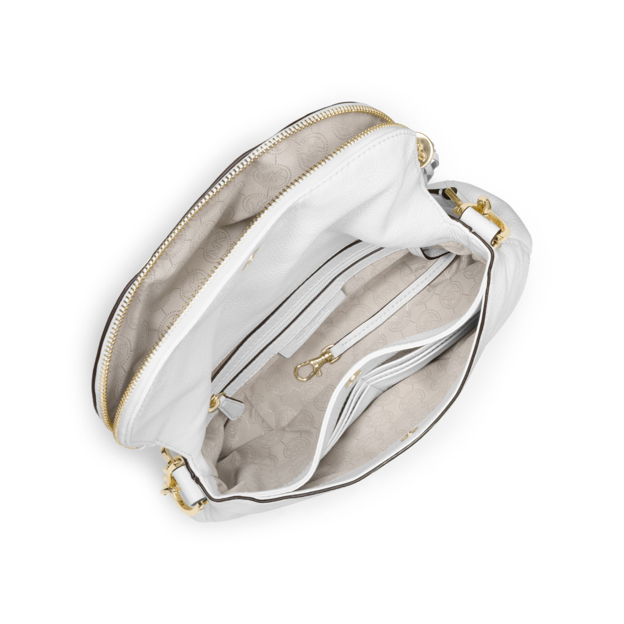 Lyst - Michael Kors Bedford Tassle Medium Leather Shoulder Bag in White