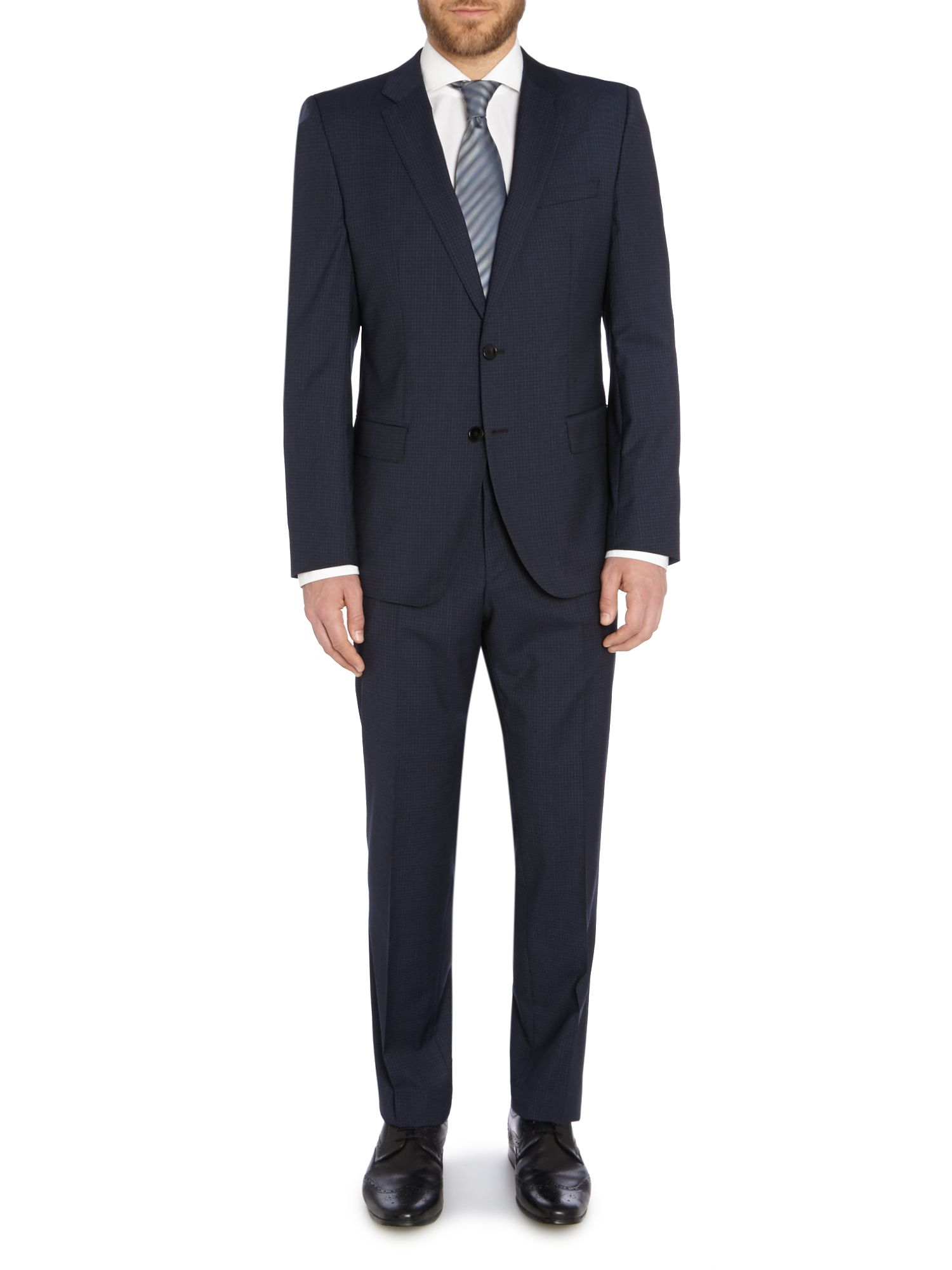 Boss Huge Genius Check Slim Fit Two-piece Suit in Blue for Men (Navy ...
