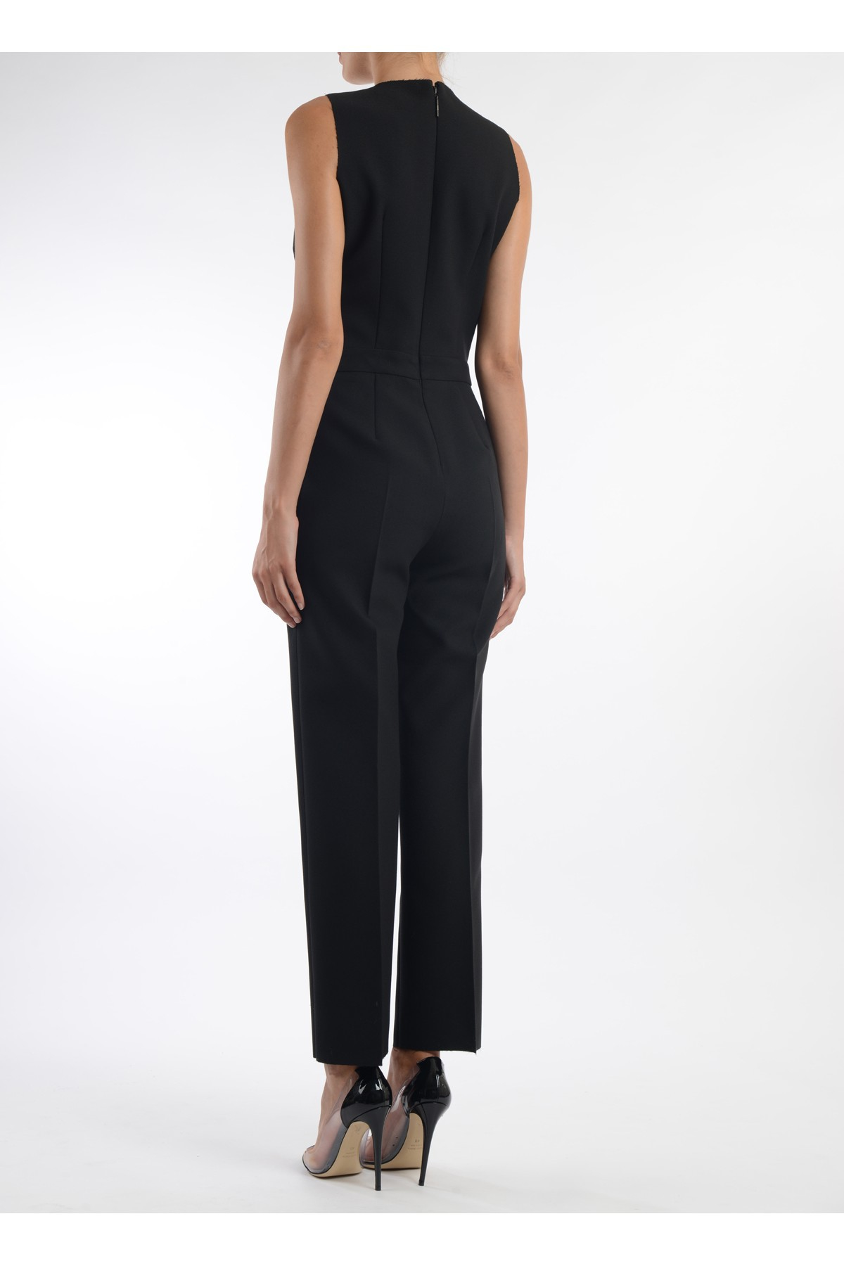 black sleeveless jumpsuit