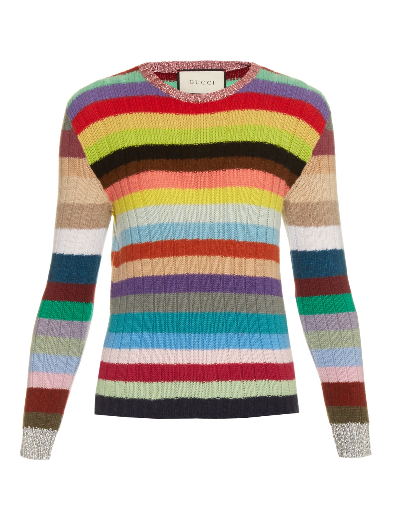 Lyst - Gucci Rainbow-stripes Cashmere And Wool-blend Cardigan