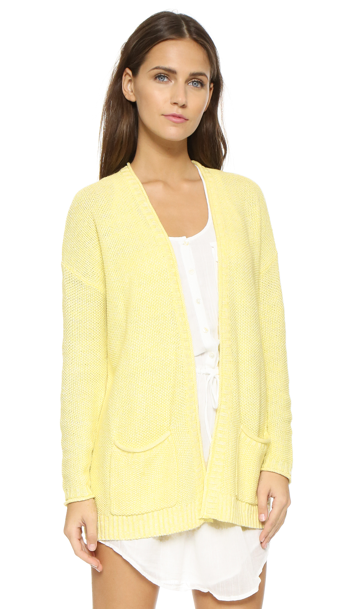 pale yellow cardigan sweater women fashion pictures