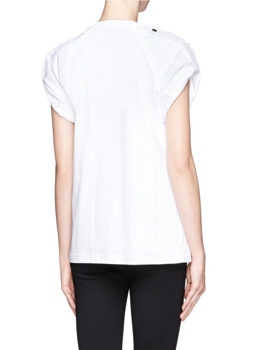 Lyst - Chloé Epaulette Sleeve Tab Cotton T-shirt in White