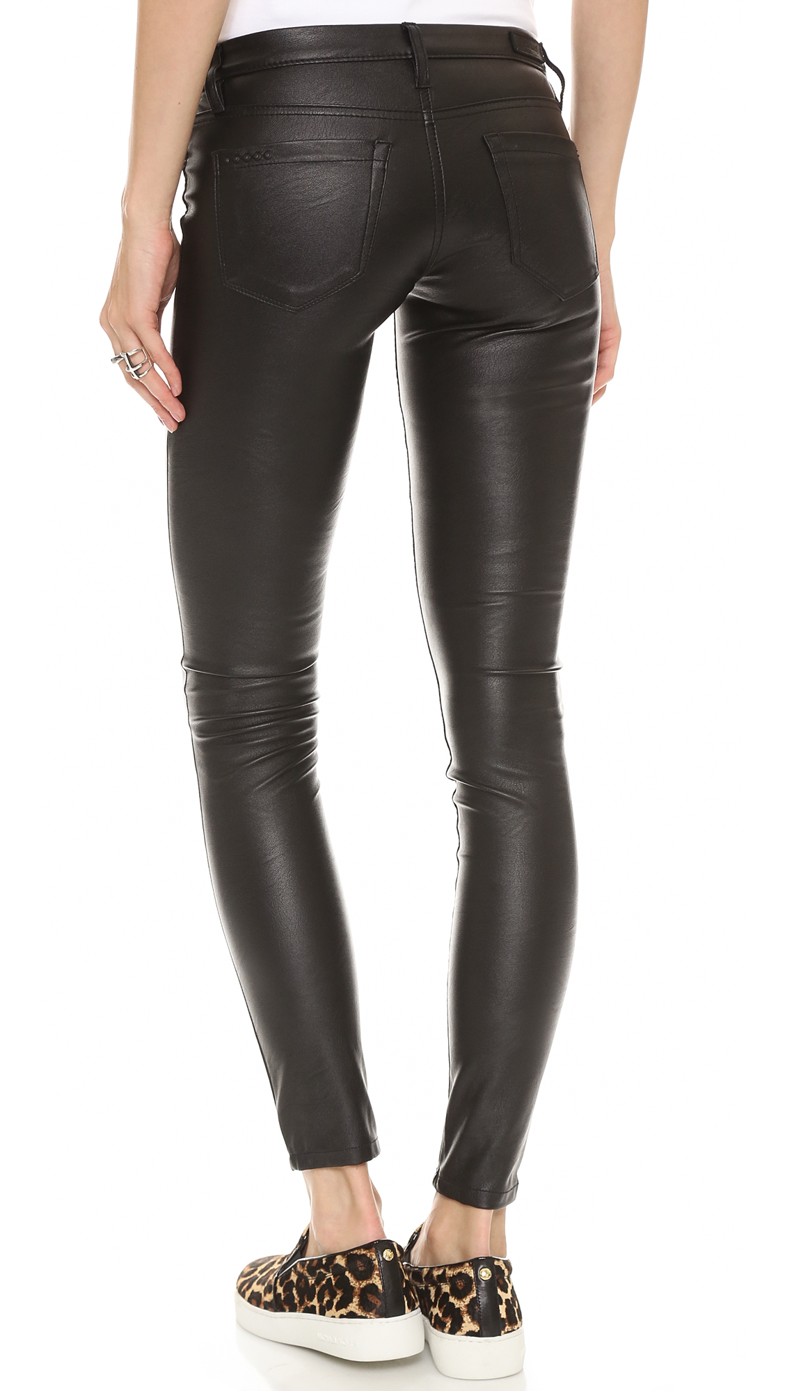 Blank nyc Vegan Leather Skinny Pants in Gray | Lyst