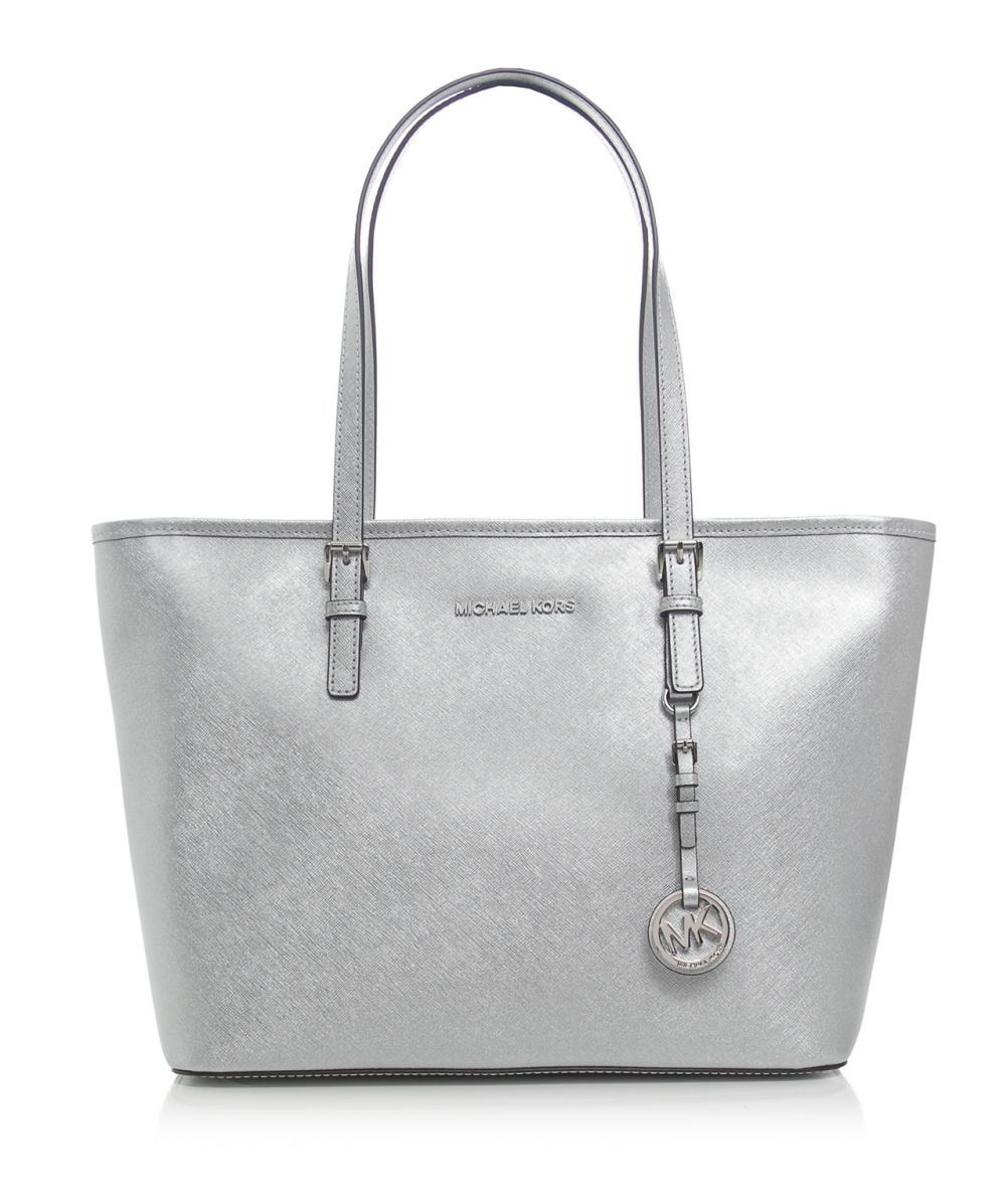 Lyst Michael Kors Metallic Jet Set Travel Tote Bag In Gallery