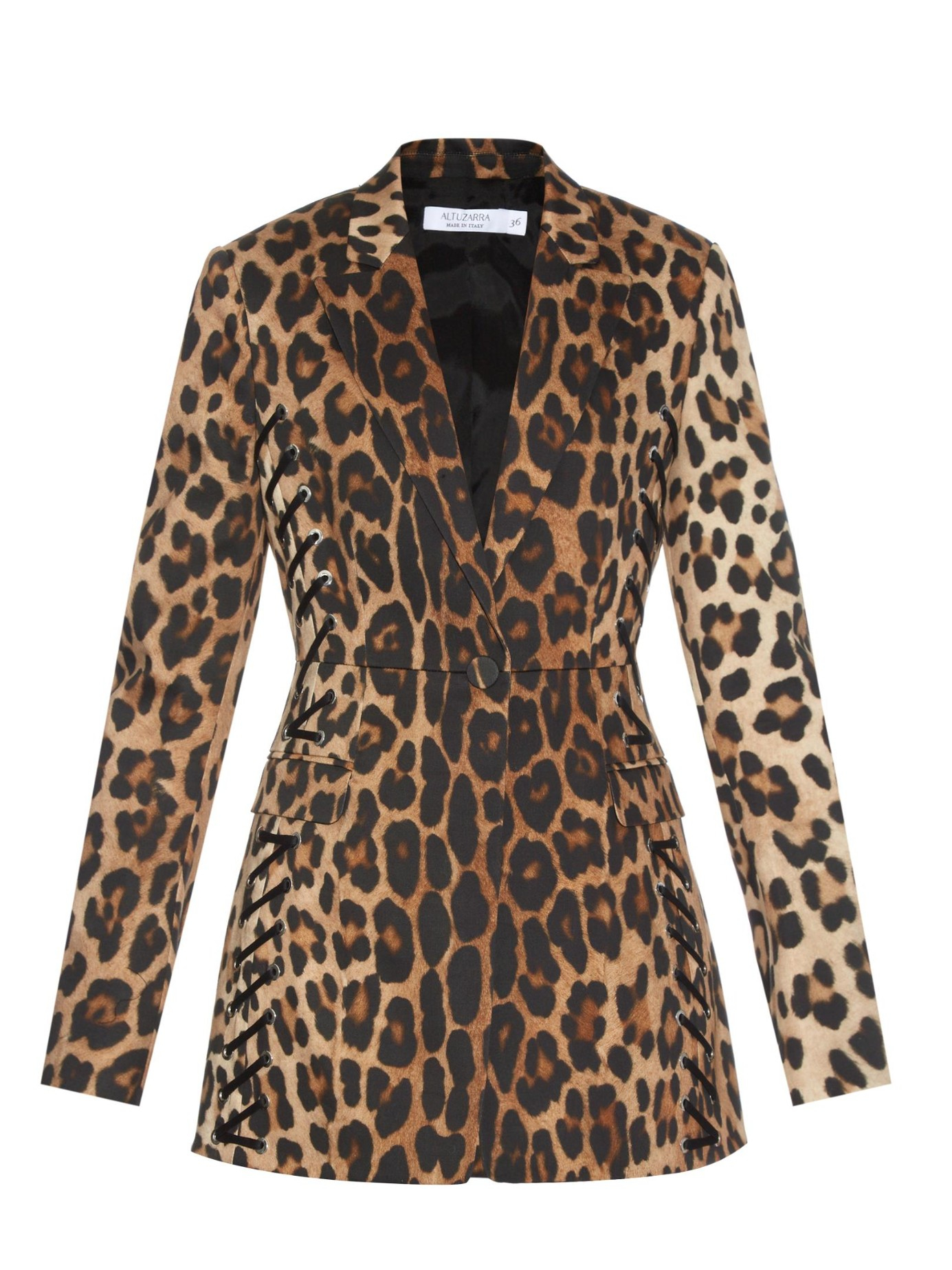 Altuzarra Cotton Merrie Lace-up Leopard-print Blazer - Lyst